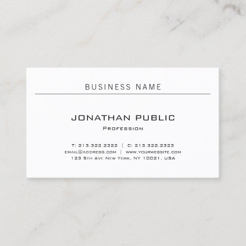 Elegant Minimalist Modern Design Trendy Plain Business Card