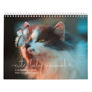 Elegant Minimalist Modern Family Personalized Pho Calendar