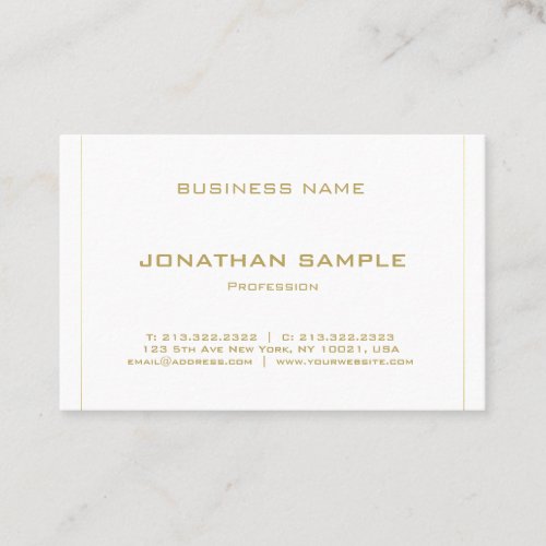 Elegant Minimalist Modern Gold Striped Trendy Business Card