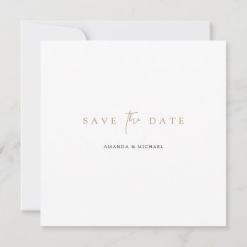 Elegant Minimalist Modern Gold Wedding Save The Date