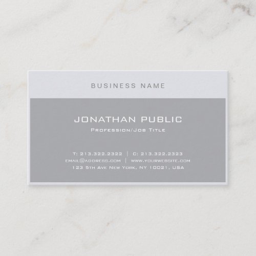 Elegant Minimalist Modern Grey Professional Chic Business Card