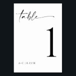 Elegant Minimalist Modern Handwriting Wedding Table Number<br><div class="desc">Elegant minimalist wedding table numbers: These table numbers feature a unique handwriting script and simple,  clean lines. Put in fancy table number stands to add a elegant,  yet casual display to your wedding reception tables.</div>