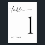 Elegant Minimalist Modern Handwriting Wedding Table Number<br><div class="desc">Elegant minimalist wedding table numbers: These table numbers feature a unique handwriting script and simple,  clean lines. Put in fancy table number stands to add a elegant,  yet casual display to your wedding reception tables.</div>