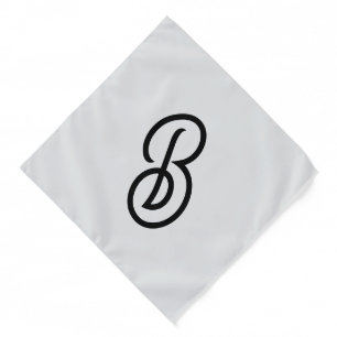 Elegant minimalist modern initial on gray bandana