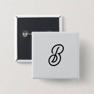 Elegant minimalist modern initial on gray button