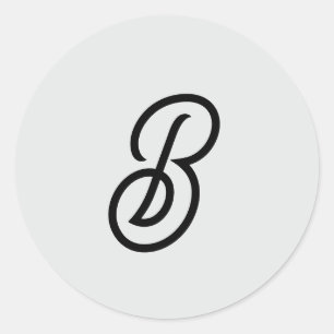 Elegant minimalist modern initial on gray classic round sticker