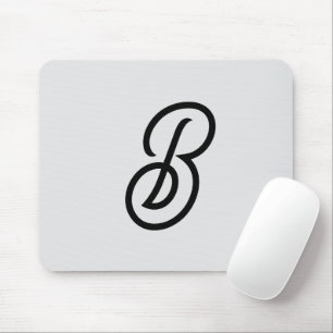 Elegant minimalist modern initial on gray mouse pad