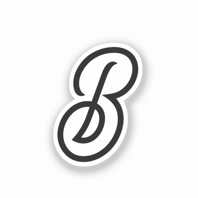 Elegant minimalist modern initial on gray sticker (Front)