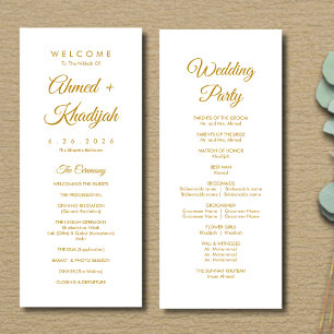 Elegant Minimalist Modern Islamic Wedding Program