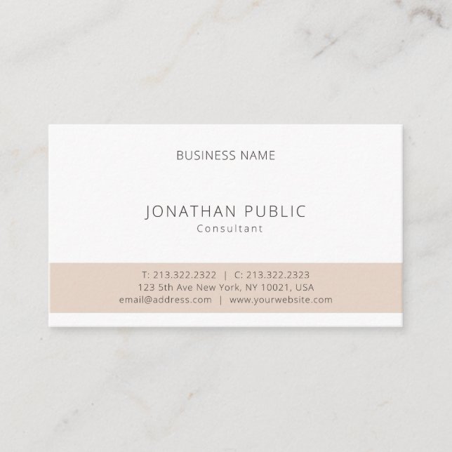 Elegant Minimalist Modern Monogram Professional Business Card (Front)