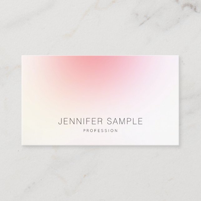 Elegant Minimalist Modern Pink Abstract Plain Luxe Business Card (Front)