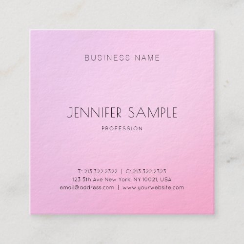 Elegant Minimalist Modern Pink Harmony Luxury Square Business Card