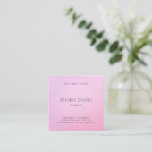 Elegant Minimalist Modern Pink Harmony Luxury Square Business Card (Standing Front)