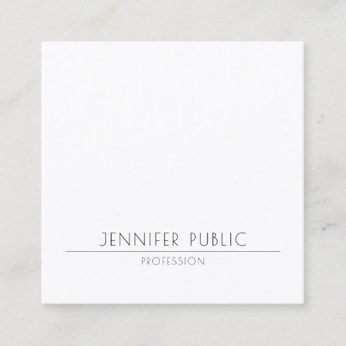 Elegant Minimalist Modern Plain Luxury Trendy Square Business Card