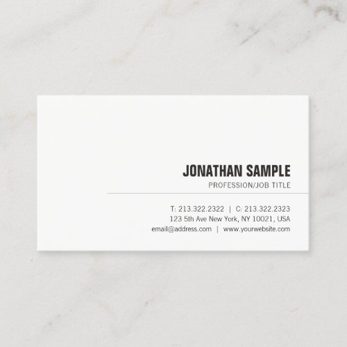 Elegant Minimalist Modern Professional Cute Plain Business Card