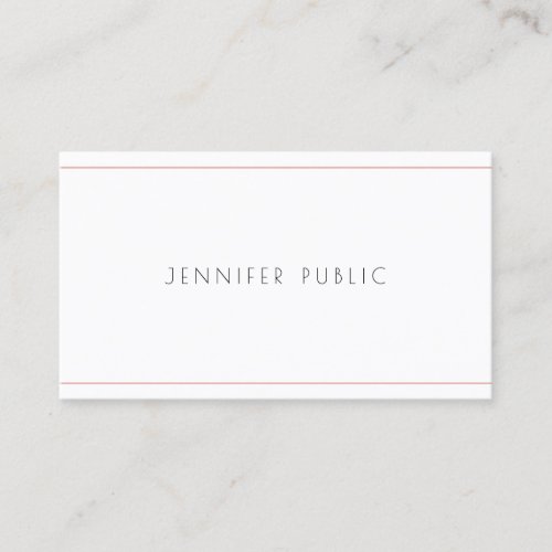 Elegant Minimalist Modern Professional Plain Top Business Card
