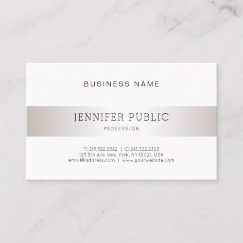 Elegant Minimalist Modern Professional Silver Chic Business Card