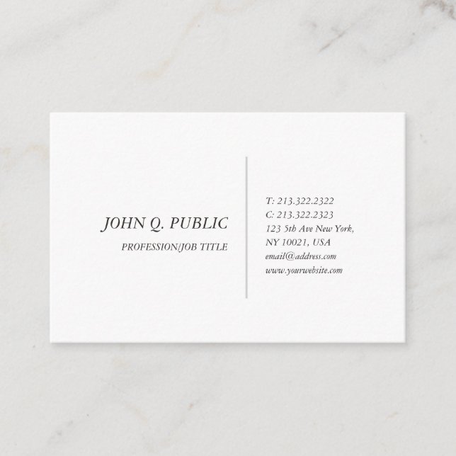 Elegant Minimalist Modern Professional Template Business Card (Front)
