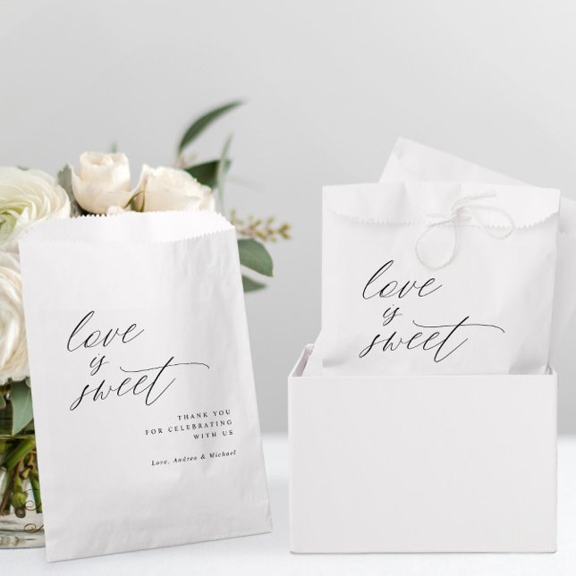Elegant Minimalist Modern Romantic Wedding Favor Bag (Love is Sweet Wedding Favor Bags - Modern Romantic Wedding Decor)
