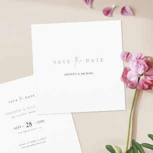 Elegant Minimalist Modern Rose Gold Wedding Save The Date