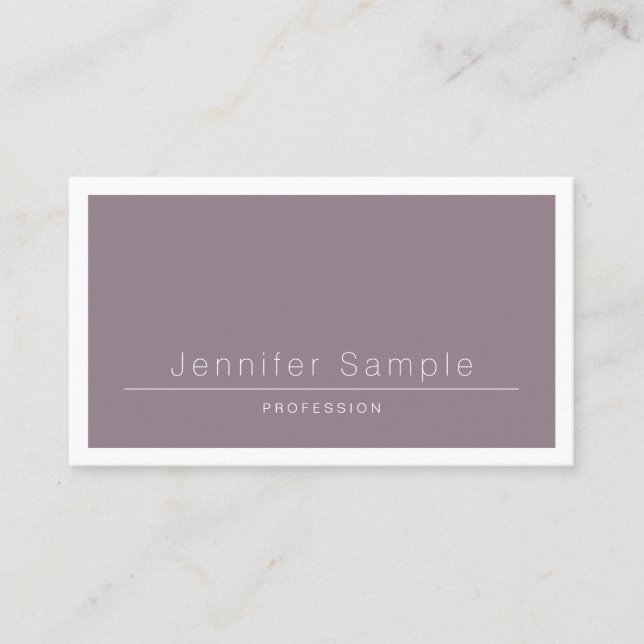 Elegant Minimalist Modern Salon Plain Trendy Luxe Business Card (Front)