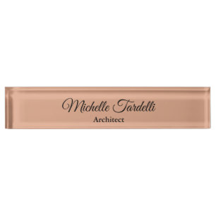 Elegant Minimalist Modern Script Calligraphy Desk Name Plate