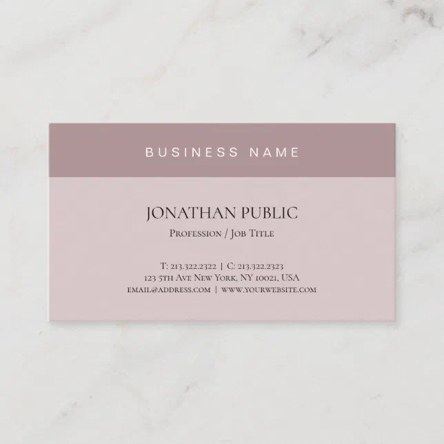Elegant Minimalist Modern Simple Trendy Plain Chic Business Card | Zazzle