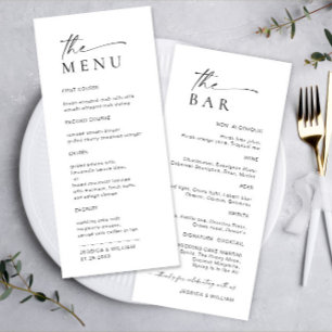 Elegant Minimalist Modern Wedding Drinks & Menu