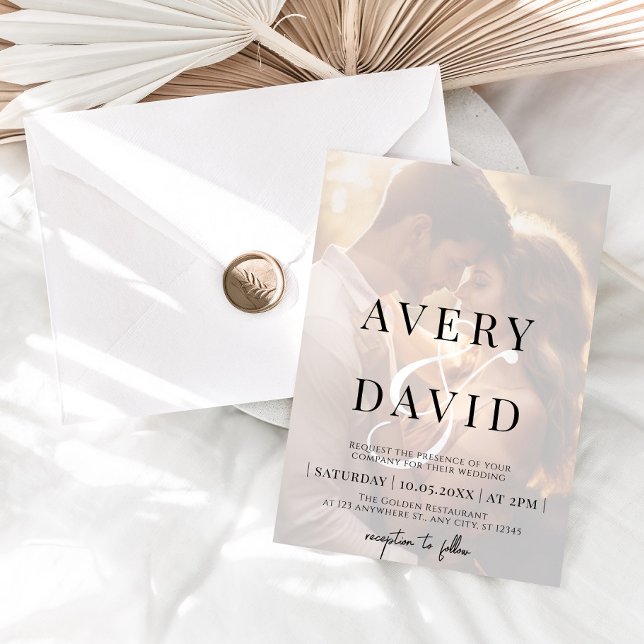 Elegant Minimalist Modern Wedding Photo Invitation (Creator Uploaded)