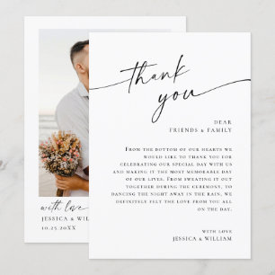 Elegant Minimalist Modern Wedding Photo Thank You Card