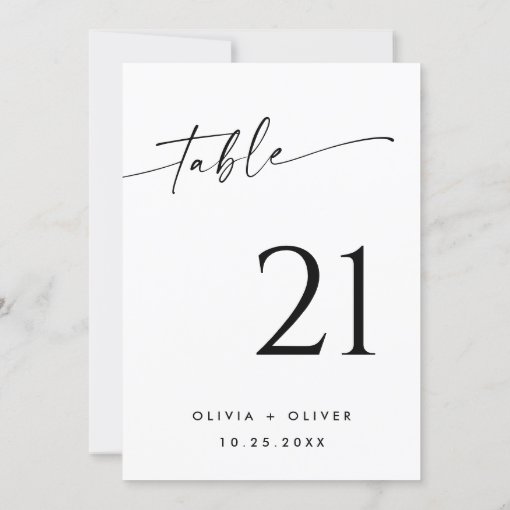 Elegant Minimalist Modern Wedding Table Number | Zazzle