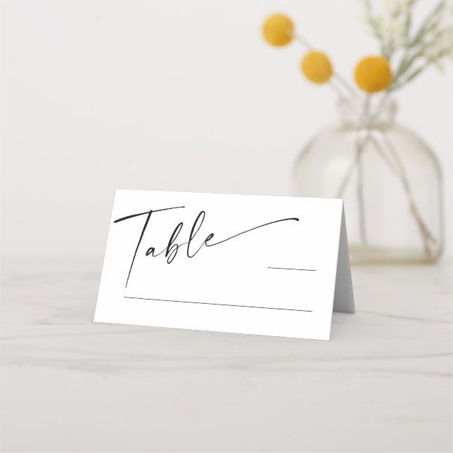 Elegant Minimalist Modern Wedding Table Place Card (Front)