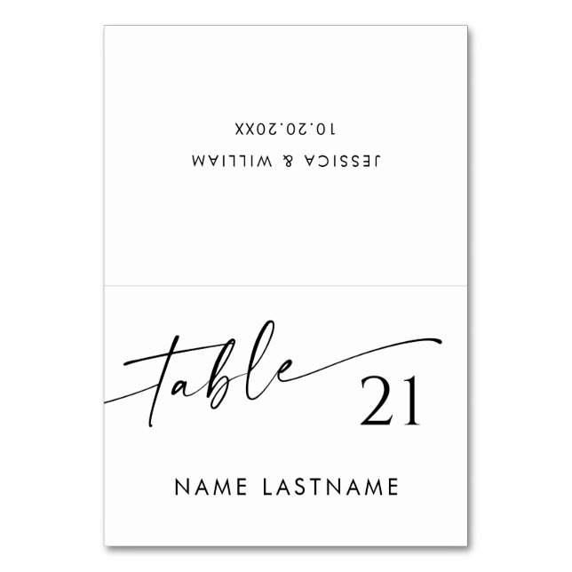 Elegant Minimalist Modern Wedding Table Place Card (Front)