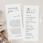 Elegant Minimalist Modern Wedding Thank You Menu<br><div class="desc">For further customization,  please click the "customize further" link and use our design tool to modify this template.</div>