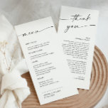 Elegant Minimalist Modern Wedding Thank You Menu<br><div class="desc">For further customization,  please click the "customize further" link and use our design tool to modify this template.</div>