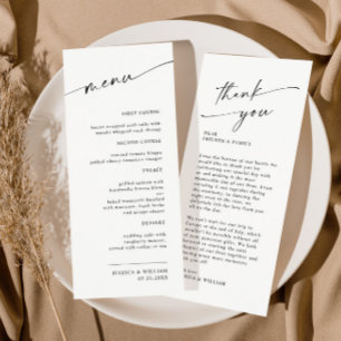 Elegant Minimalist Modern Wedding Thank You Menu