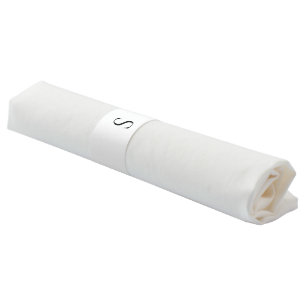 Elegant Minimalist Monogram Black and White  Napkin Bands