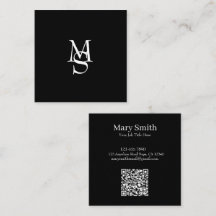 Elegant Minimalist Monogram Customizable QR code 