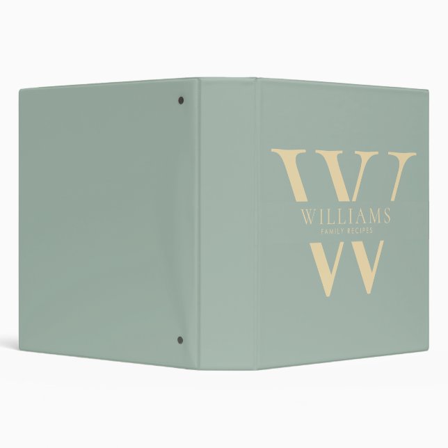 Elegant Minimalist Monogram Family Recipes 3 Ring Binder (Background)