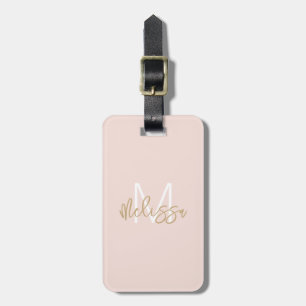 Elegant Minimalist Monogram Name Personalized  Luggage Tag