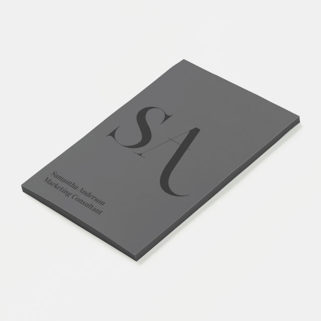 Elegant Minimalist Monogram Notes (Angled)
