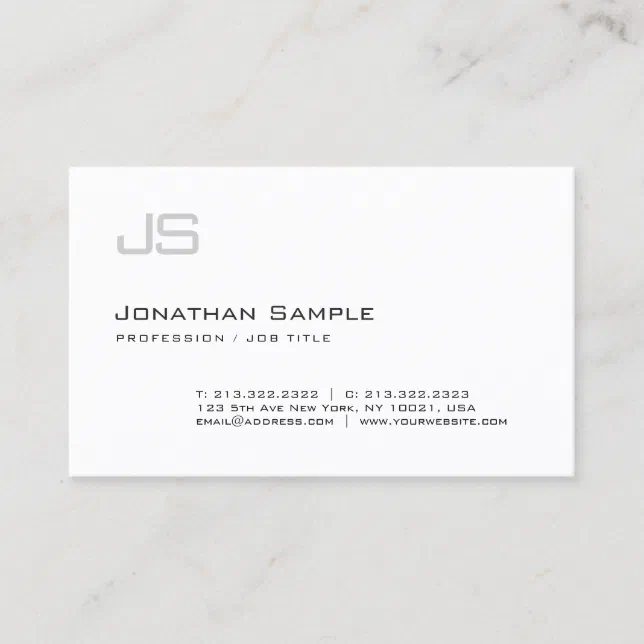 Elegant Minimalist Monogram Professional Modern Business Card | Zazzle