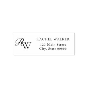 Elegant Minimalist Monogram Return Address Self-inking Stamp