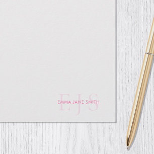 Elegant Minimalist Monogram Stationery Paper