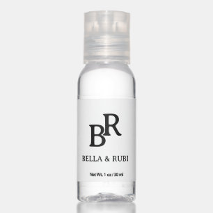 Elegant Minimalist Monogram Wedding Hand Sanitizer