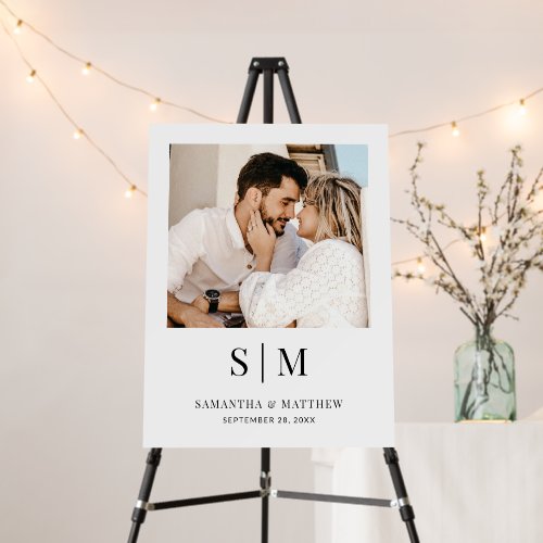 Elegant Minimalist Monogram Welcome Wedding Sign