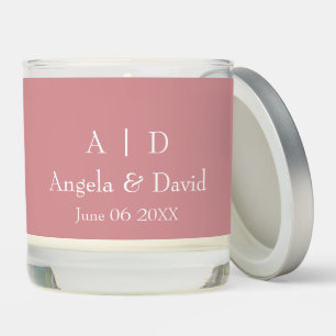 Elegant Minimalist Monogram with Photo Wedding Scented Candle