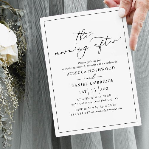 Elegant Minimalist Morning After Wedding Brunch  Invitation