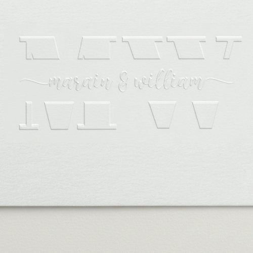 Elegant Minimalist Name Initials Monogram Embosser