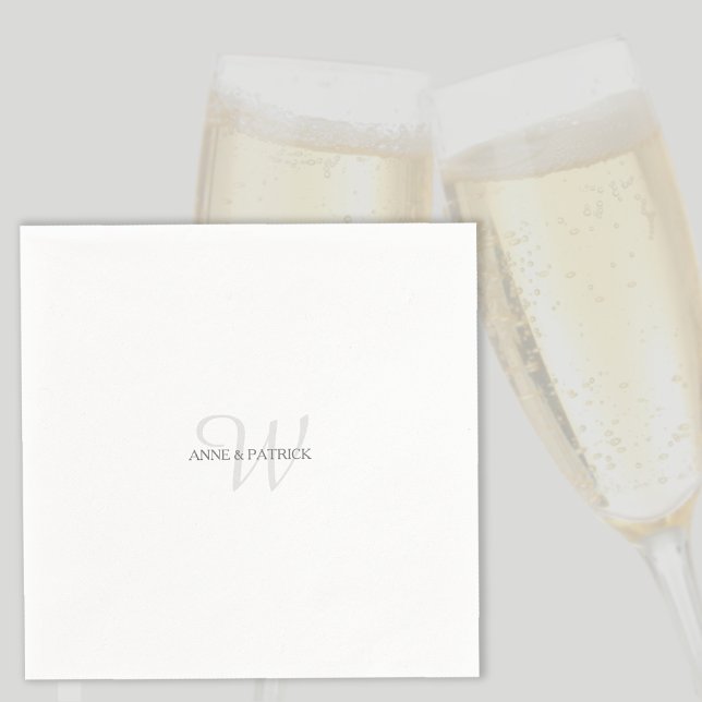 Elegant minimalist names wedding monogram napkins (Creator Uploaded)